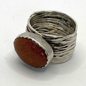 Silpada 925 Ring Goldstone size 8.25 Sterling